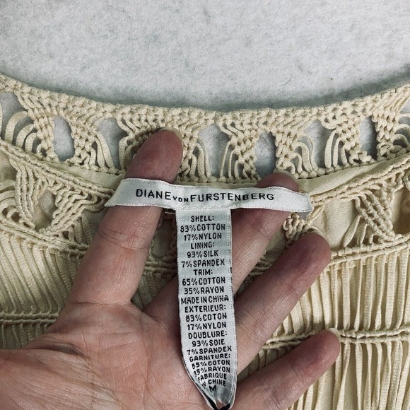 Diane Von Furstenberg Solar Macrame Belted Mini Dress Womens Size M NWT $595 - Picture 8 of 15